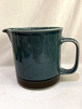 Vintage Arabia Finland Meri Stoneware Pitcher Brown Blue Speckled MCM